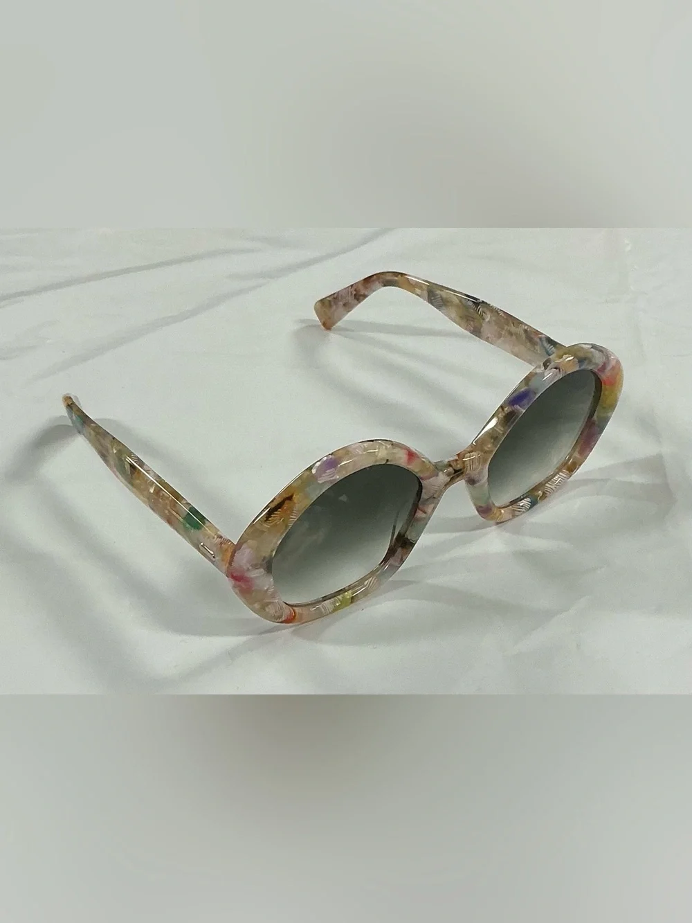 KREWE Round Multicolor Floral Acetate Sunglasses with Gradient Lenses PR10-1004